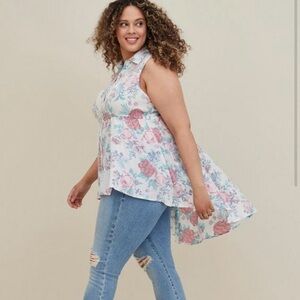 NWT Torrid 6X Babydoll Poplin Shirt